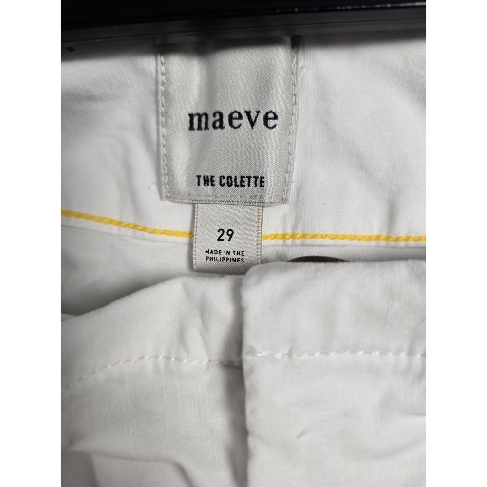Maeve Anthropologie Colette White Wide Leg Strawberry Embroidered Pants 29 - Picture 7 of 9